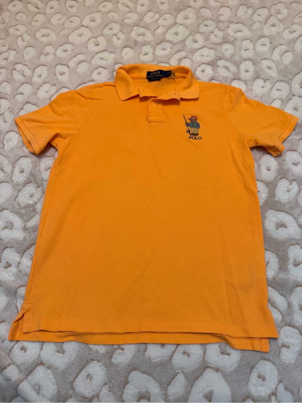 Polo by Ralph Lauren Orange Polo with Embroidered Bear